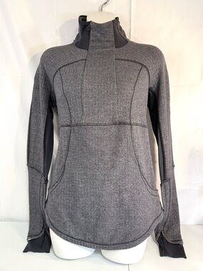 Lululemon Herringbone Pullover Thumbholes Back Zip Pocket Size 8